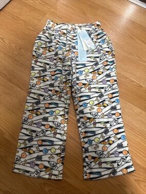 Kids White Plush Pajama Pants with Colorful Pattern XS(4/5)…209